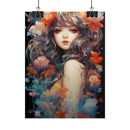 Peaceful River Garden: A Tranquil Landscape with Roses - Poster