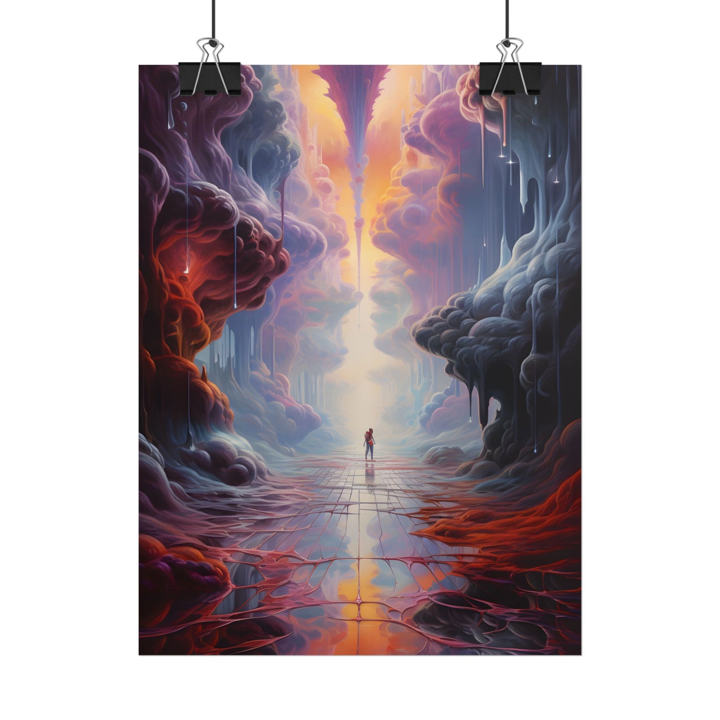 Celestial Dreams: Vibrant Fantastical Landscape Art - Poster
