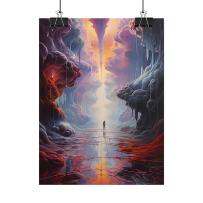Celestial Dreams: Vibrant Fantastical Landscape Art - Poster