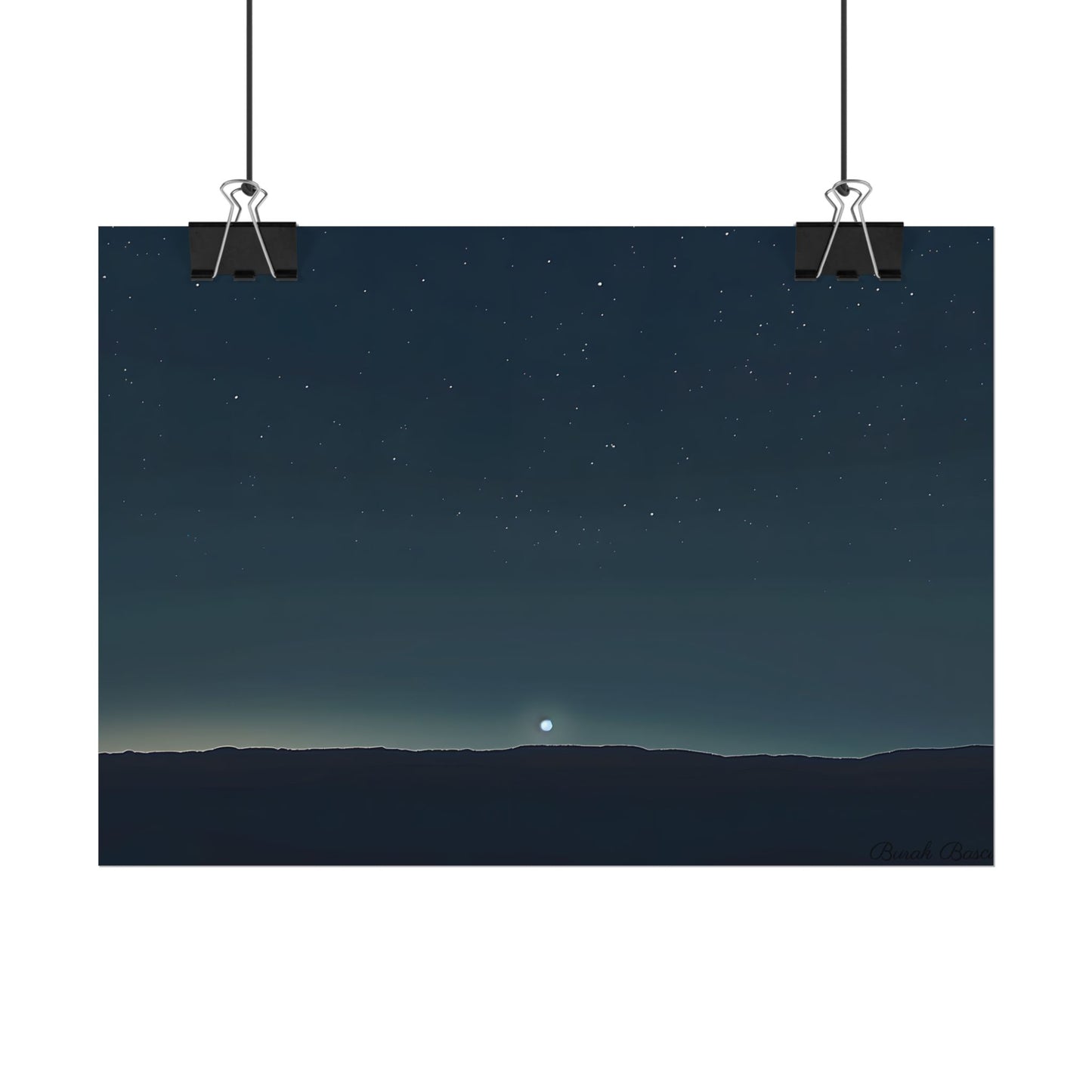 Minimalist Night Sky: Celestial Artwork with Stars and Palette - Poster