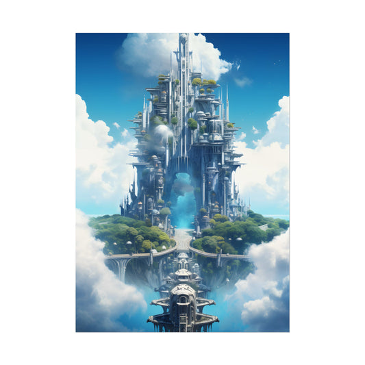 Breathtaking Floating City: Columbia's Skybound Metropolis - Poster