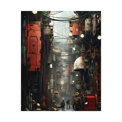 A New Era Unfolds: Post-Apocalyptic Steampunk Cityscape - Poster