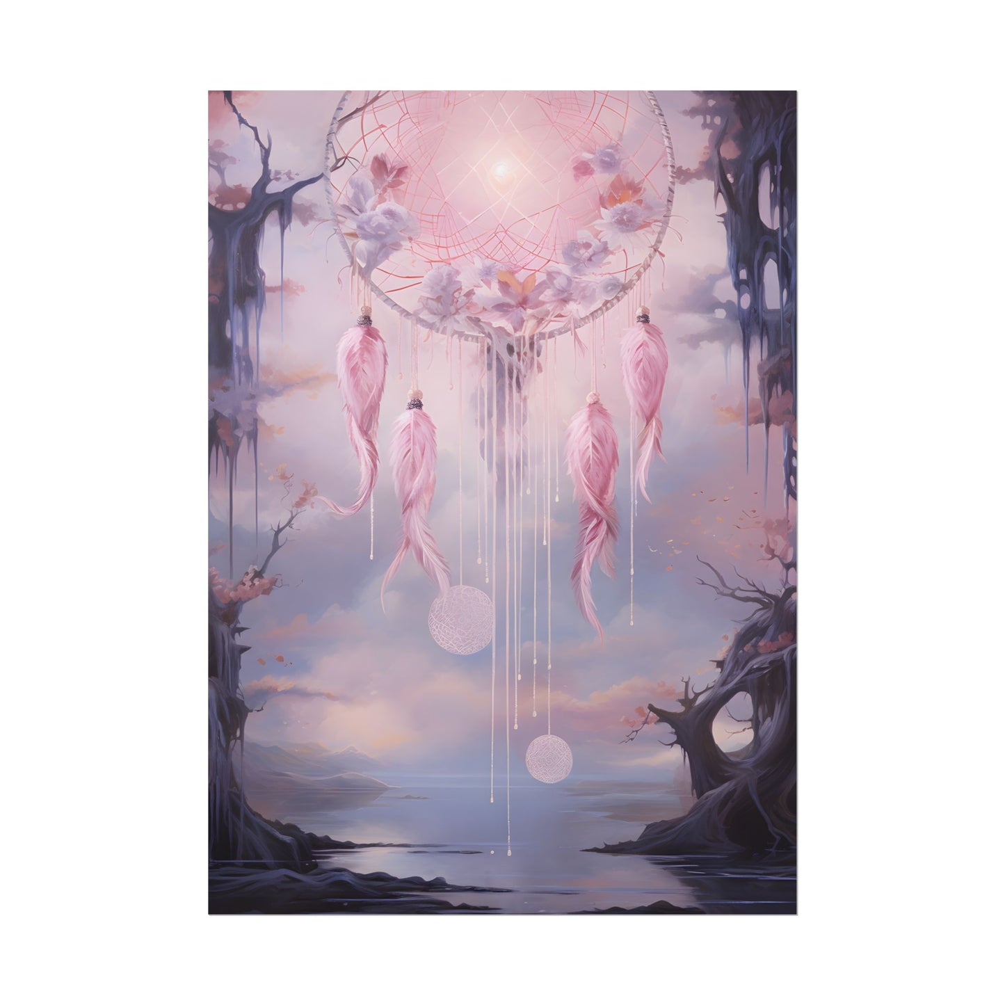 Ethereal Dreamcatcher Realm: Surreal Dreamscape Art - Poster