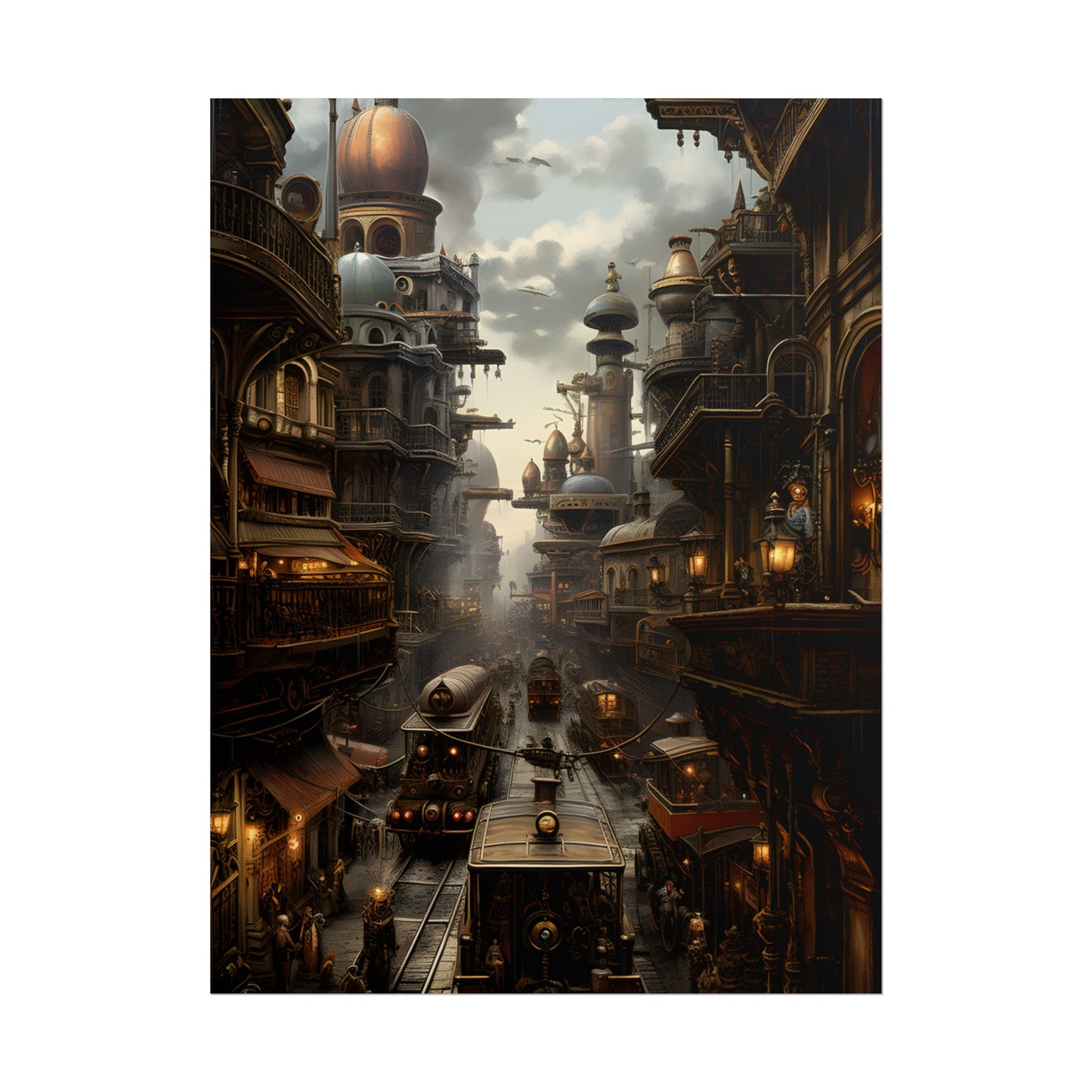 Steampunk Cityscape: Industrial Marvel Artwork - Poster