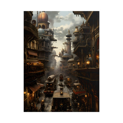 Steampunk Cityscape: Industrial Marvel Artwork - Poster