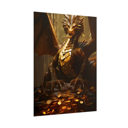 Majestic Dragon Guardian: Fantasy Artwork in a Magical Lair - Poster
