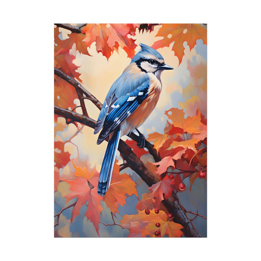 Vibrant Oak Branch: Oil Painting Artwork - Poster