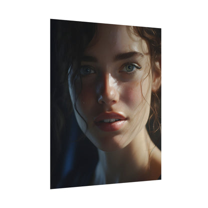 Smiling Portrait of a Woman: Close-Up Art - Poster