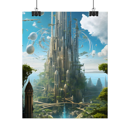 Breathtaking Floating City: Urban Waterways Digital Art - Poster