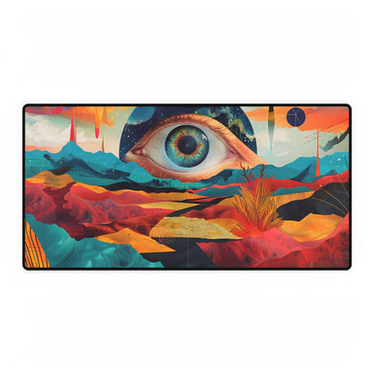 Surreal Landscape: Giant Eye in a Barren World - Desk Mat