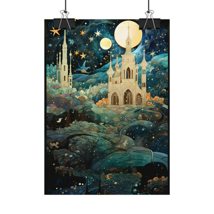 Medieval Stained Glass: Intricate Church Windows Art - Poster