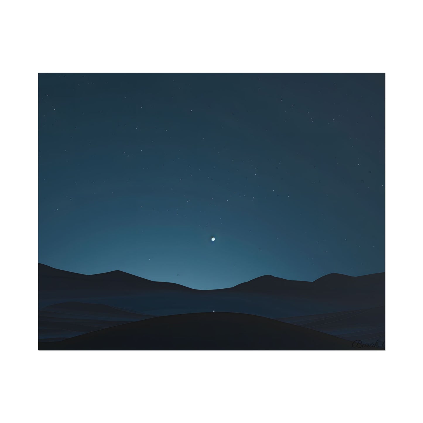 Minimalist Night Sky: Abstract Starry Art - Poster