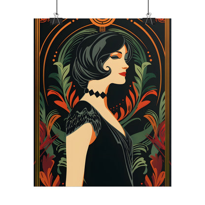 Elegant Vintage Poster: A Woman's Enchanting Presence - Poster