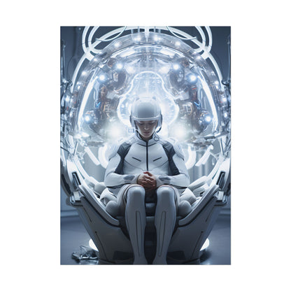 Elderly Man in a Complex Web: Medical Experiment Artwork - Poster