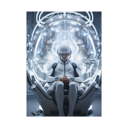 Elderly Man in a Complex Web: Medical Experiment Artwork - Poster