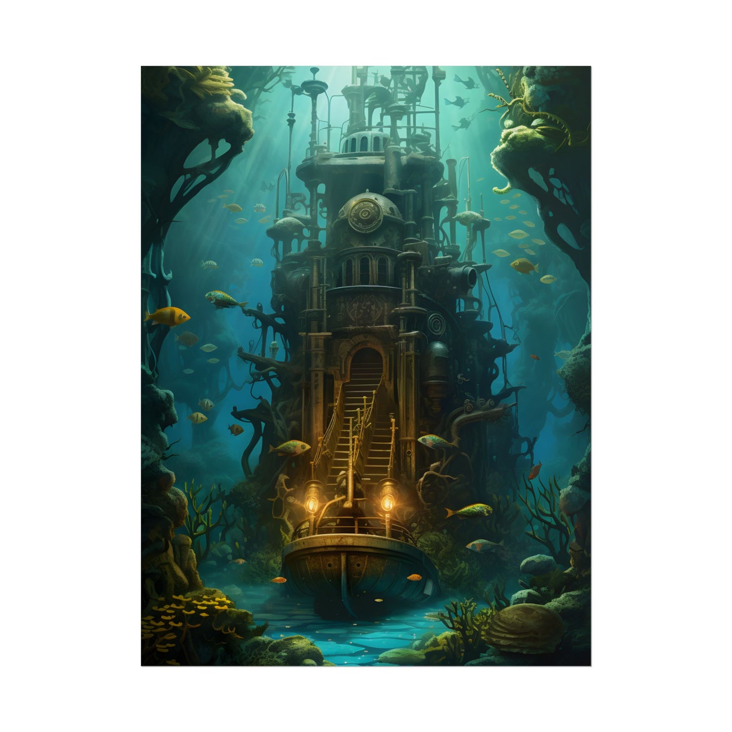 Steampunk Undersea Odyssey: A Journey on the Nautilus - Poster