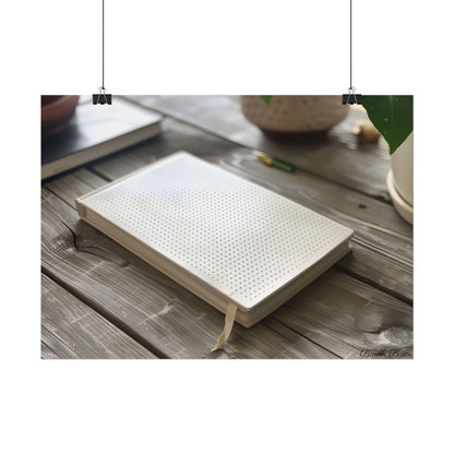 Minimalist Notebook: Embossed Dot Pattern Art - Poster