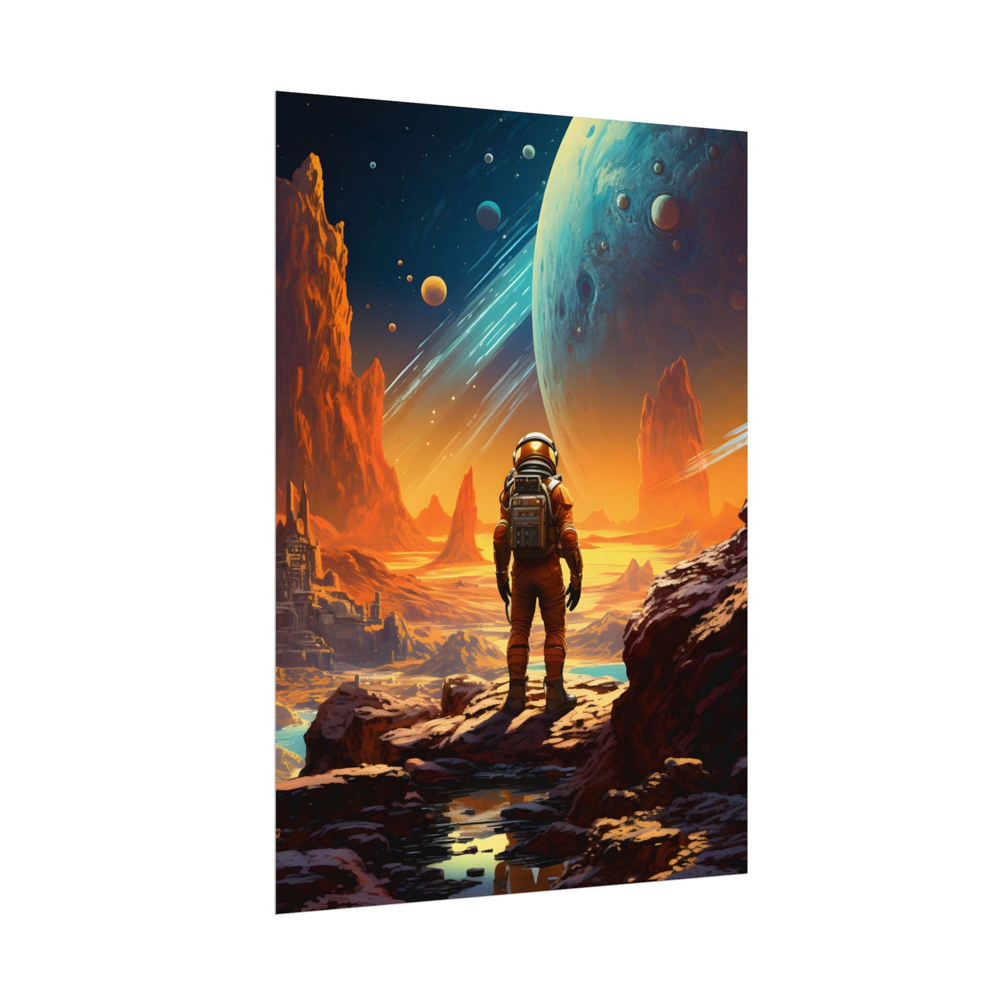 Futuristic Wilderness Explorer: Solo Journey in the Unknown - Poster