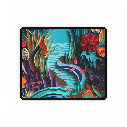 Realistic Paper Quilling Beach Landscape: Artwork - Desk Mat