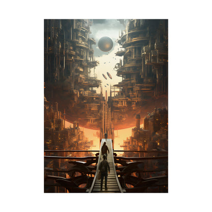 Perfect Futuristic Cityscape: Dystopian Utopia Urban Artwork - Poster
