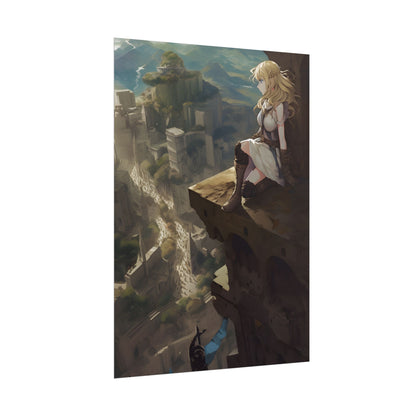 Dramatic Anime Female Portrait: Exclusive Artwork - Poster