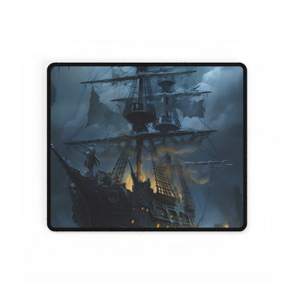 Ghost Pirate Sails: Mysterious Ocean Artwork - Desk Mat