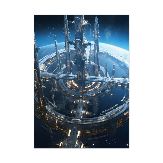 Futuristic Space Station: Aetherial Hub - Poster