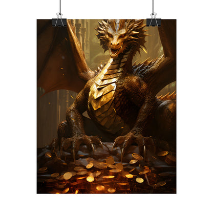 Majestic Dragon Guardian: Fantasy Artwork in a Magical Lair - Poster