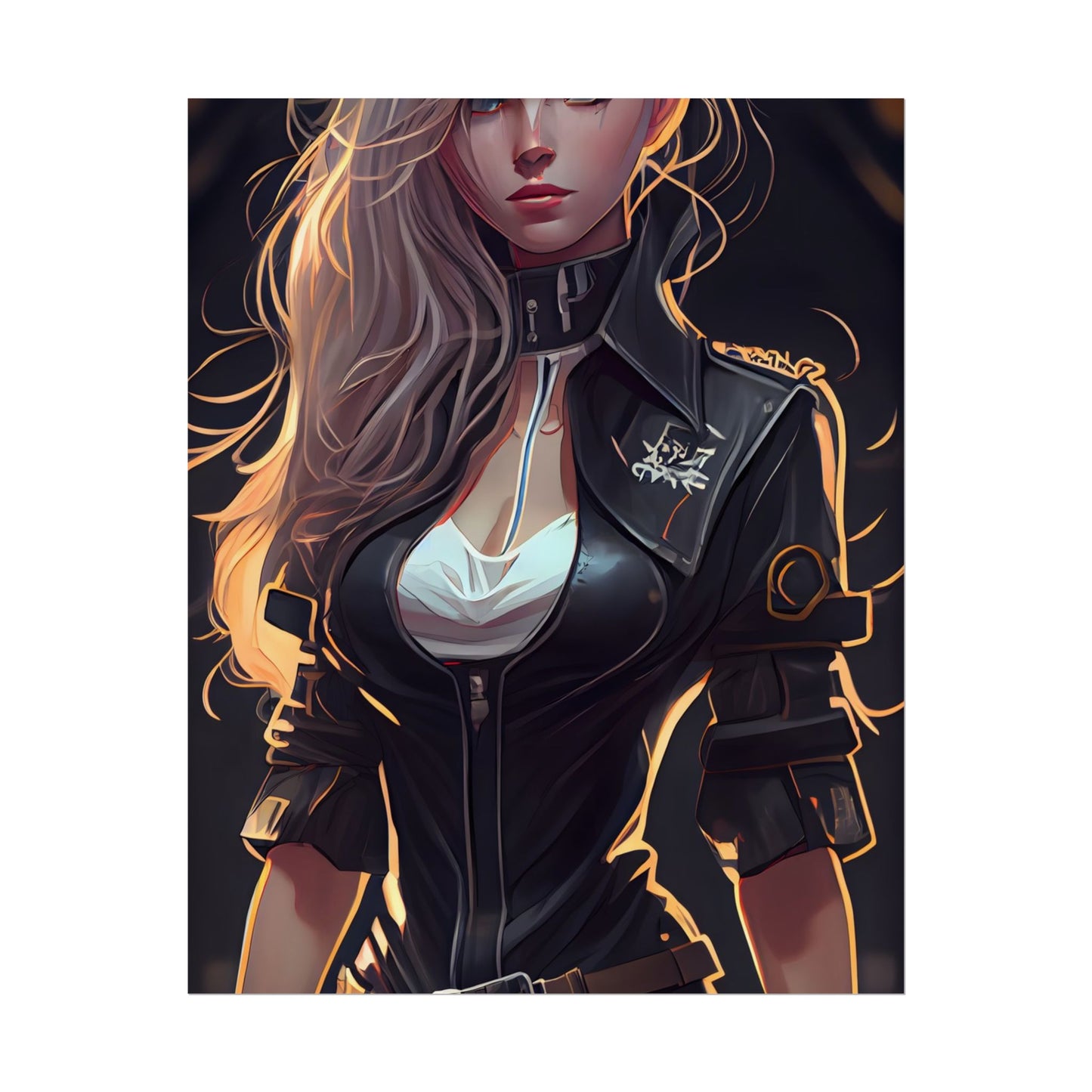 Blonde Female Police Officer: Calm Professional in Hotel Lobby - Poster