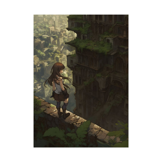 Dramatic Anime Feather: Detailed Bird's Eye View Artwork - Poster