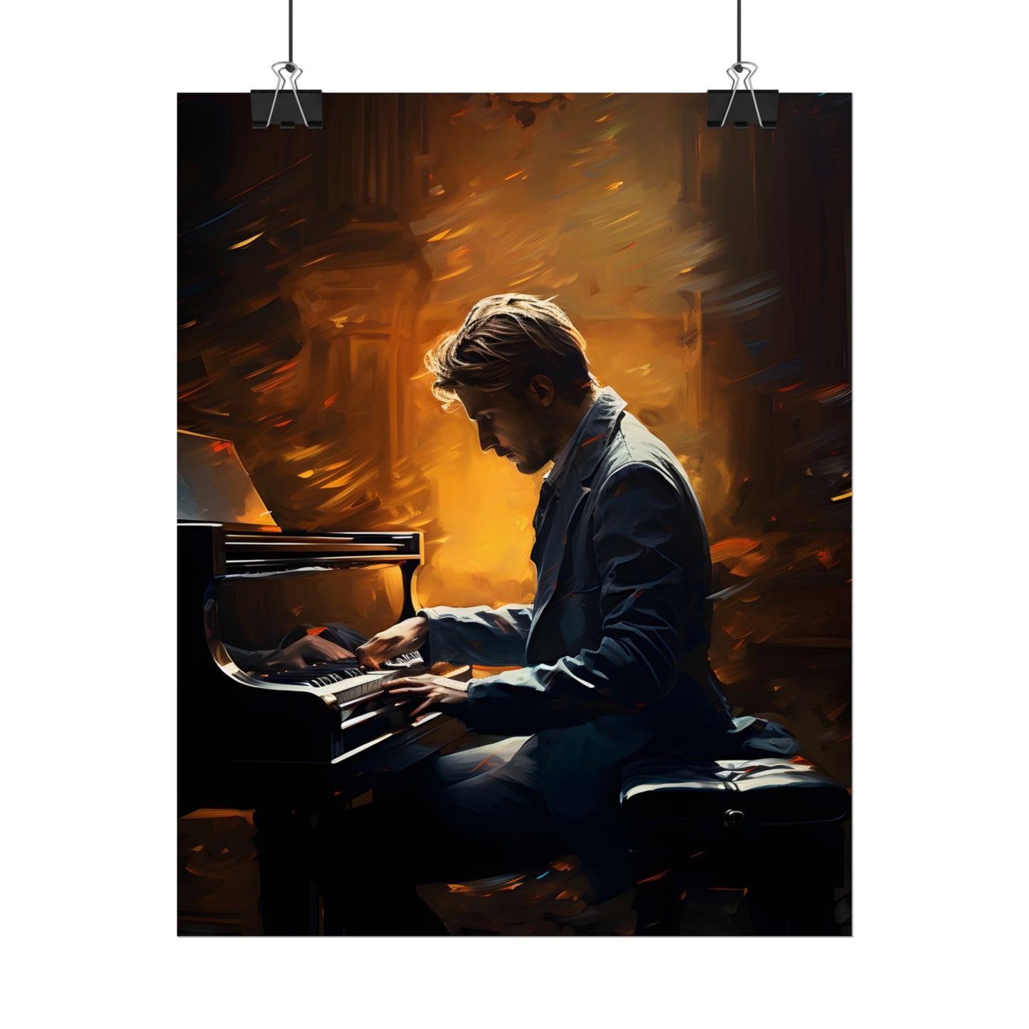Mysterious Piano Portrait: A Dramatic Musical Masterpiece - Poster