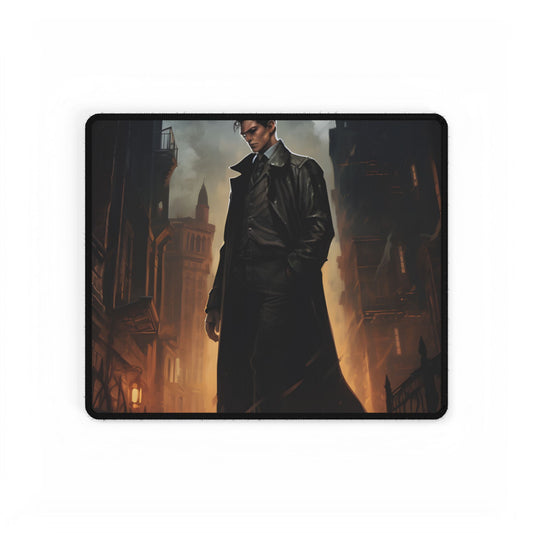 Urban Fantasy Noir: Gritty Detective Artwork - Desk Mat