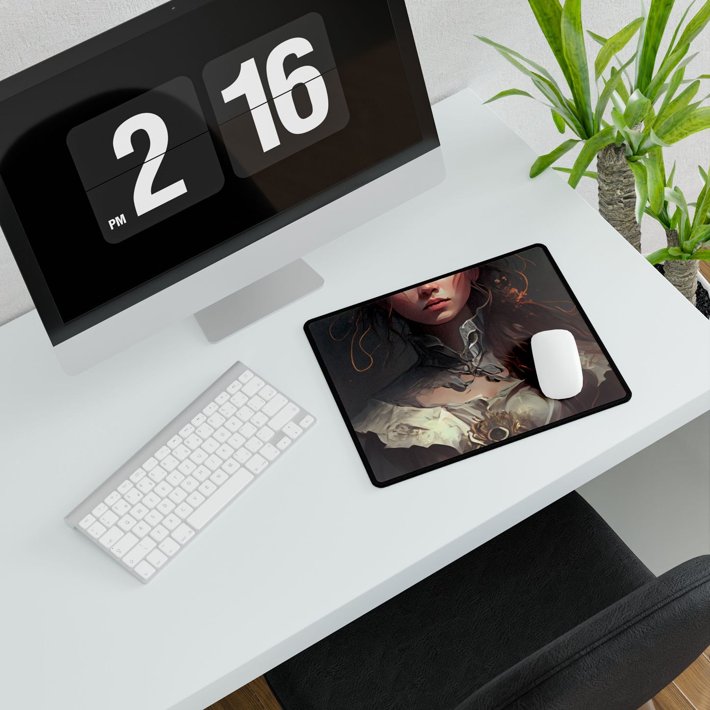 Elegant Professional Portrait: Brown Hair - Desk Mat