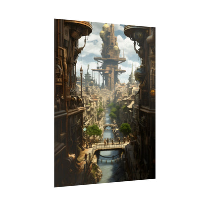 Steampunk Paris 1875: Vintage Cityscape Artwork - Poster