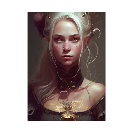 Astonishing Blonde Portrait: Contemplative Woman Art - Poster