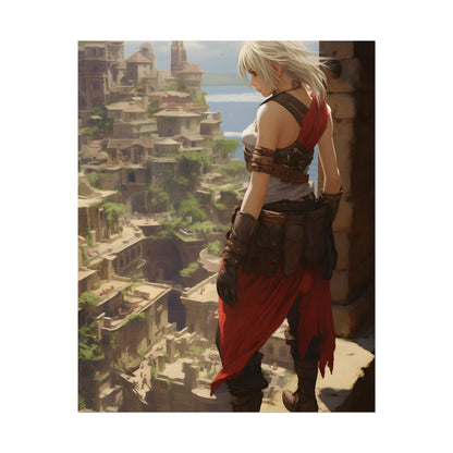 Dramatic Anime Female: Birds Eye View Illustration - Poster