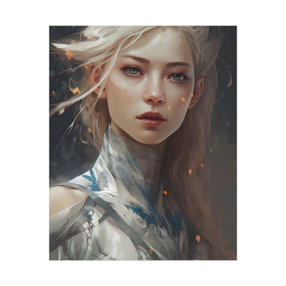 Astonishing Blonde Portrait: Capturing Intensity in Art - Poster