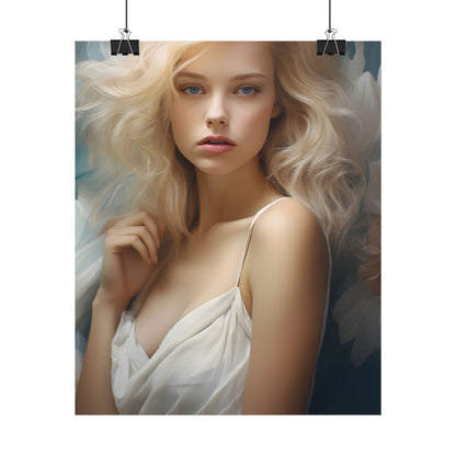 Modern Blonde Portrait: Unvarnished Natural Beauty - Poster