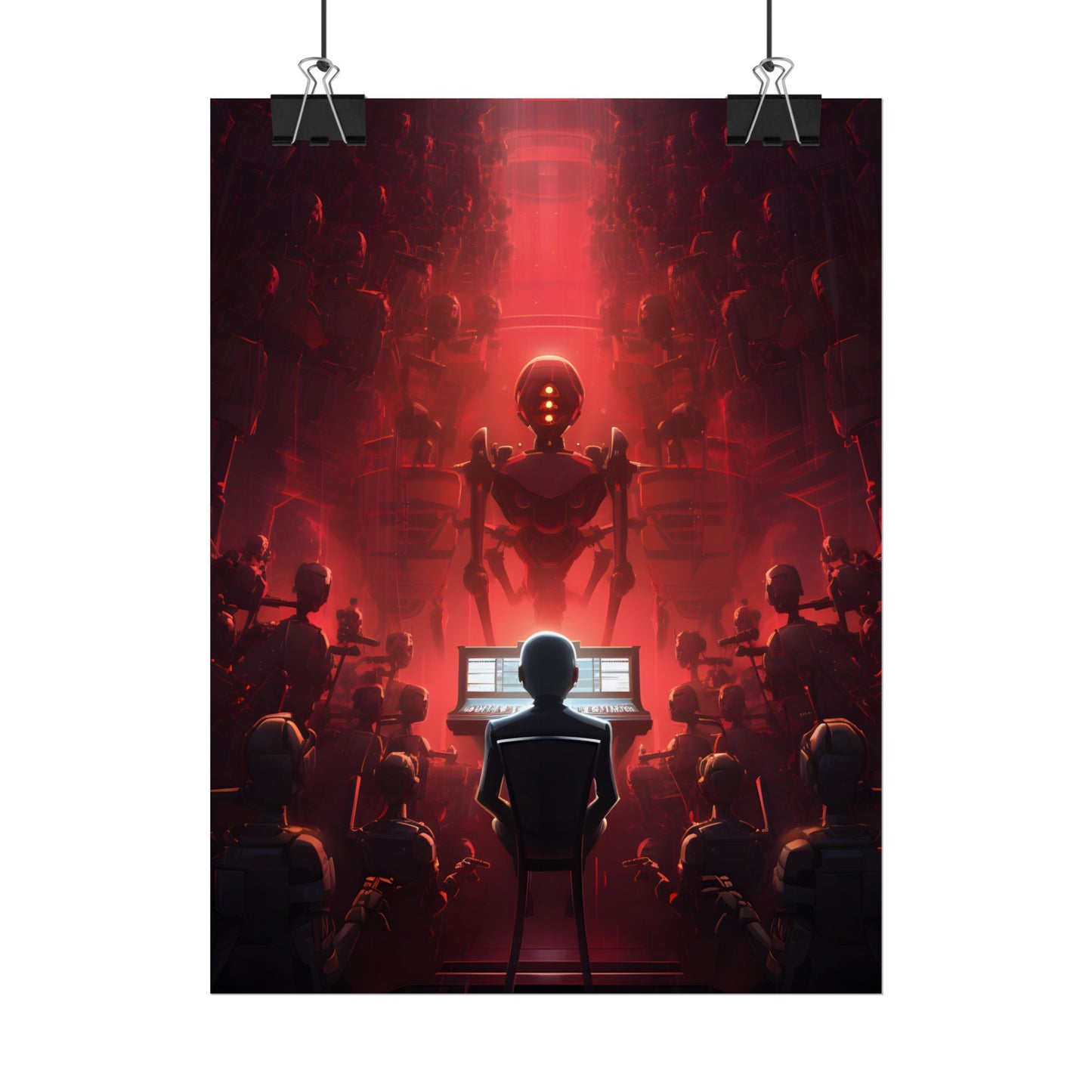 Robot Symphony: Futuristic Music Art - Poster