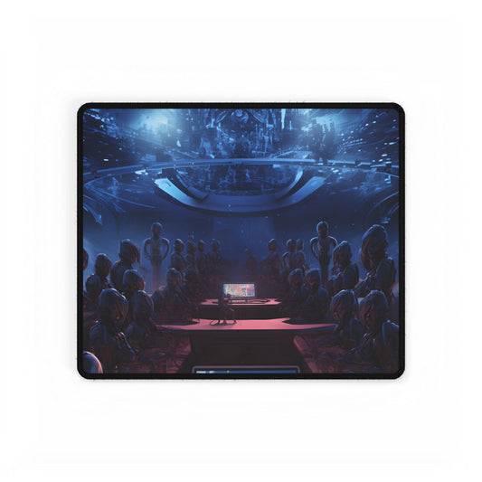 Futuristic Robot Orchestra: Musical Performance Art - Desk Mat