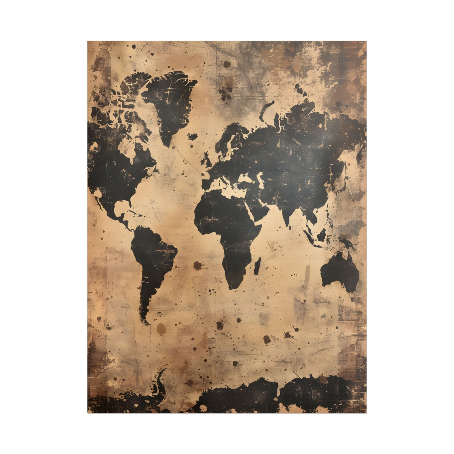 Timeless World Map: Elegant Artwork - Poster