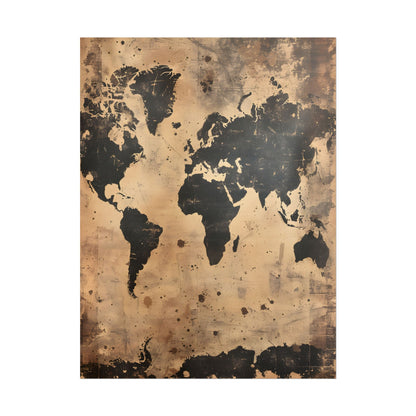 Timeless World Map: Elegant Artwork - Poster