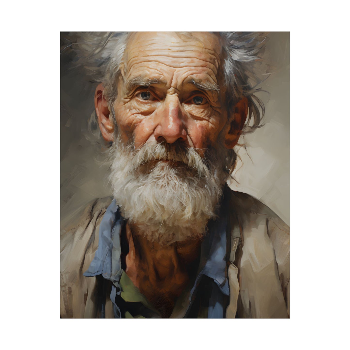 Elderly Wisdom: Portrait of a Timeless Soul - Poster