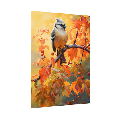 Vibrant Oak Branch: Oil Painting of Nature's Serenity - Poster