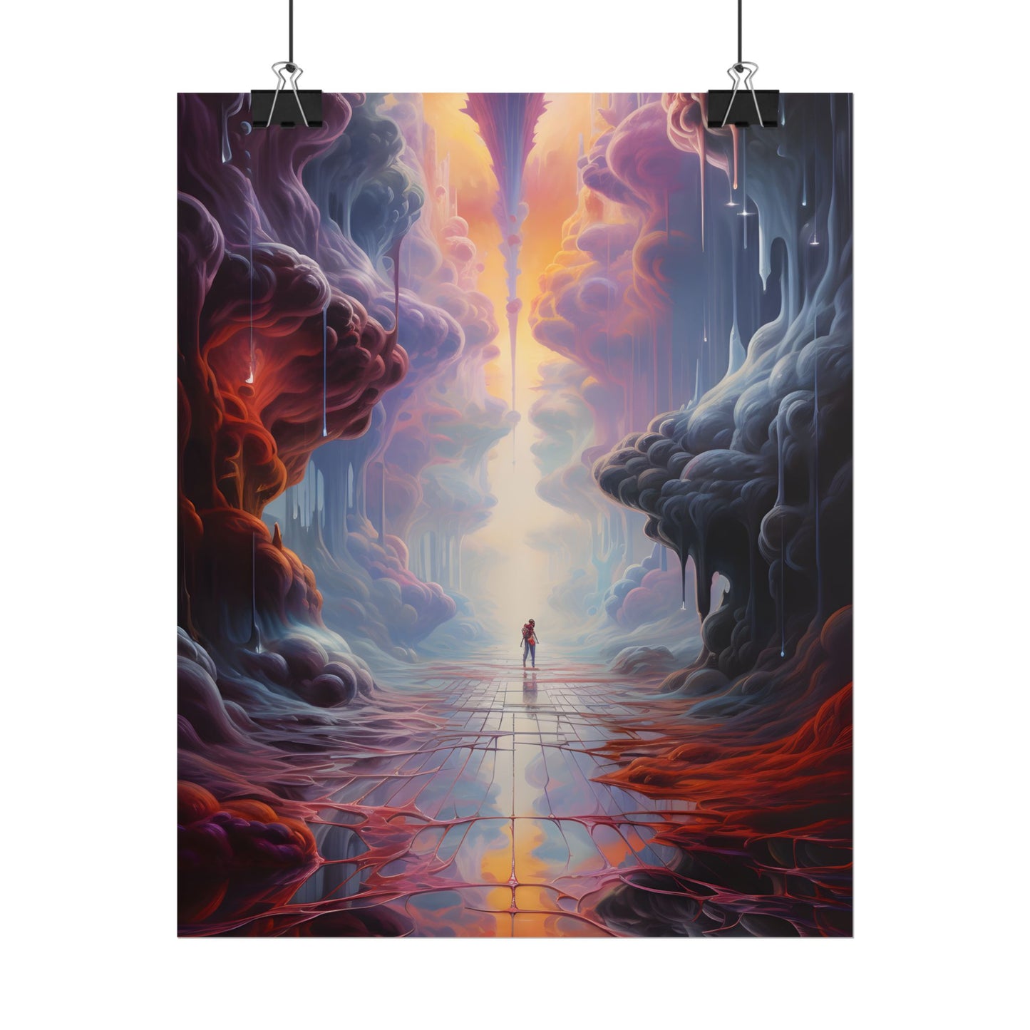 Celestial Dreams: Vibrant Fantastical Landscape Art - Poster