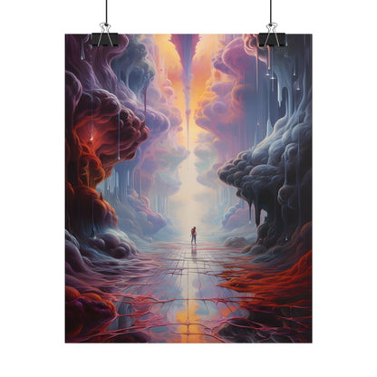 Celestial Dreams: Vibrant Fantastical Landscape Art - Poster