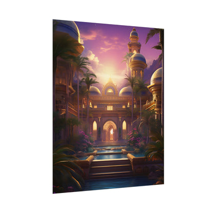 Mythical Desert Oasis: Arabian Nights-Inspired Artwork - Poster