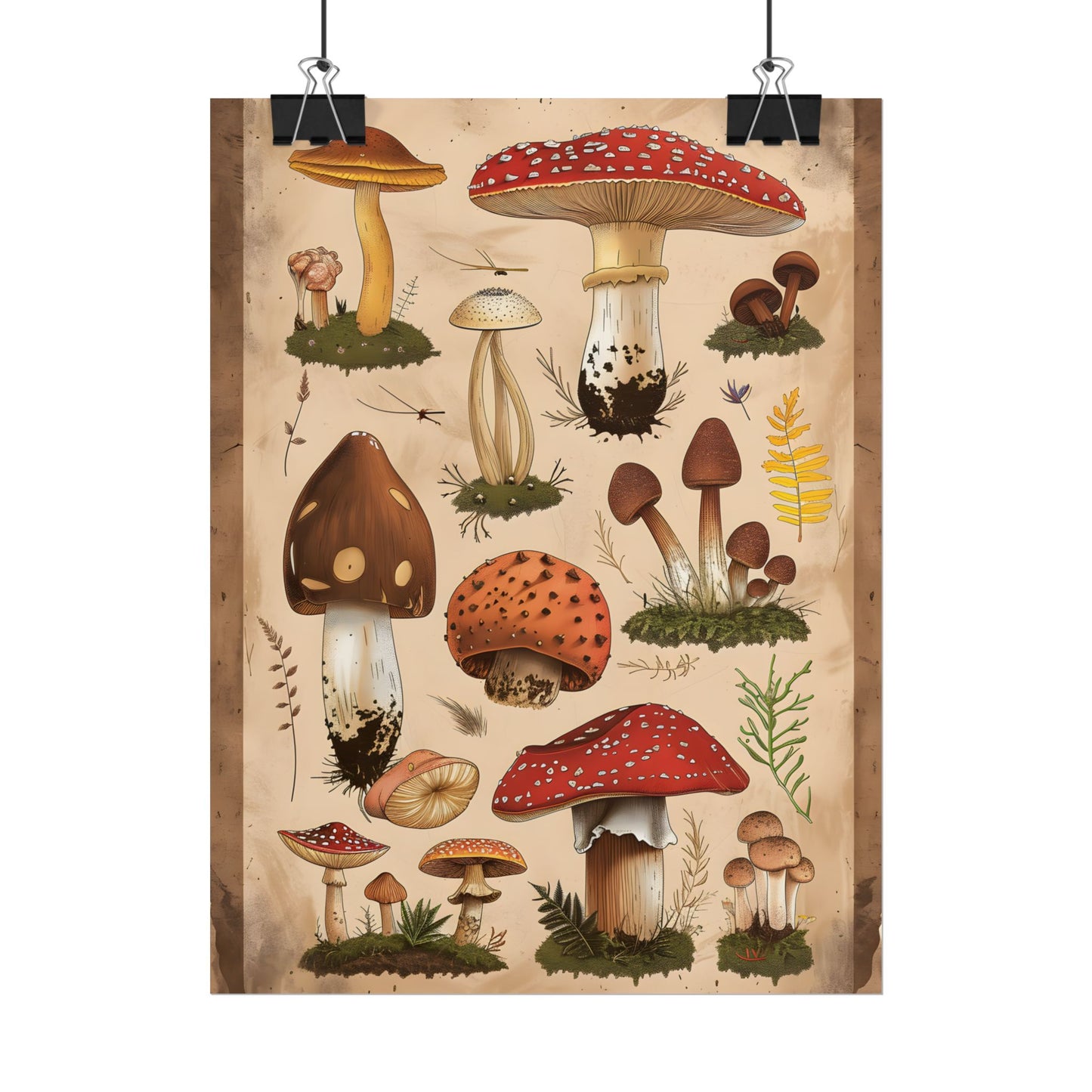 Vibrant Mushroom Species Poster: A Colorful Collection - Poster