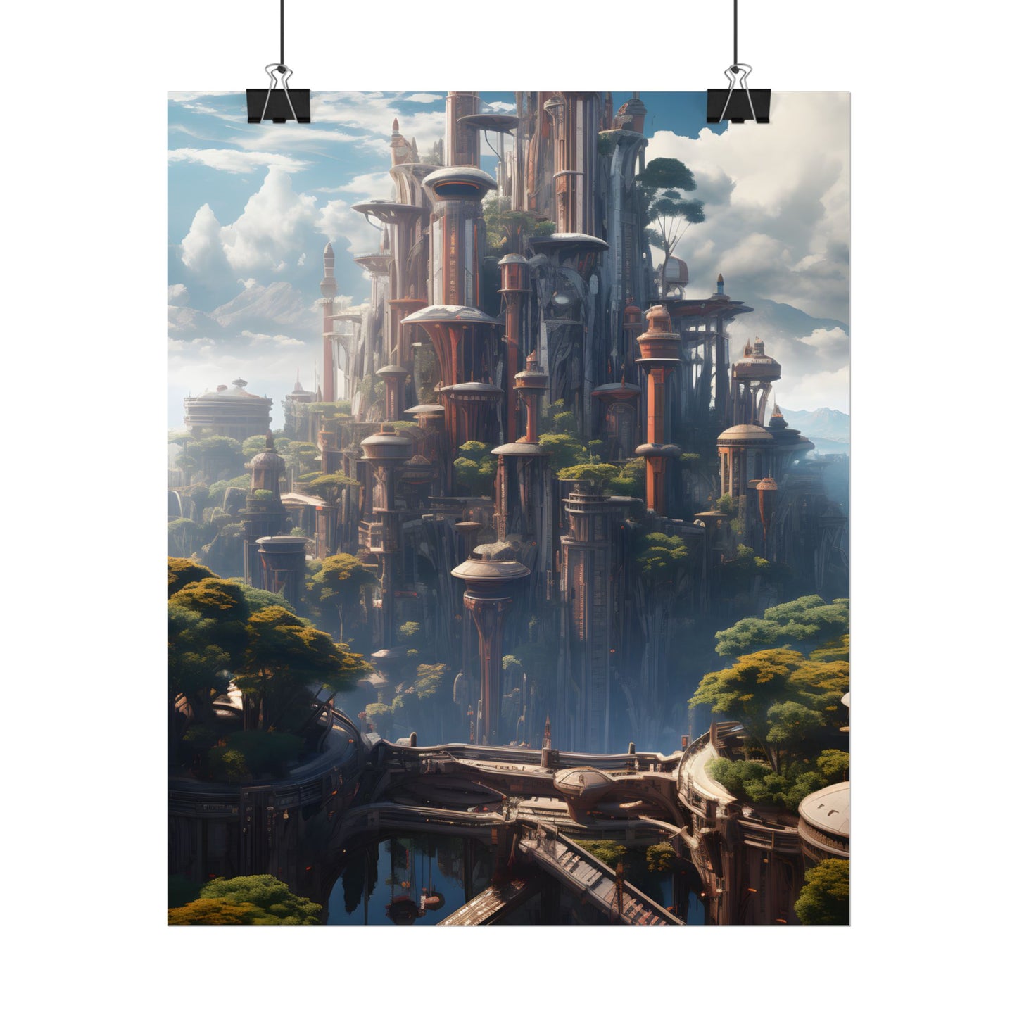 Floating City of Columbia: Breathtaking Modern Urban Landscape - Poster