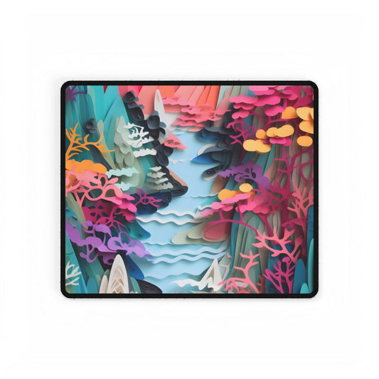 Japanese Paper Quilling Craft: Vibrant Landscape Art - Desk Mat